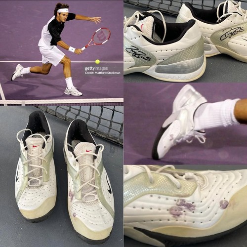 Match worn signed shoes - worn, roger