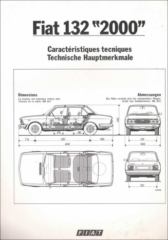Brochure fiat 132 - ▄▀▄,