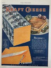 1925 Kraft Cheese Varieties Swiss Brick American Pocatello Idaho VTG Print Ad