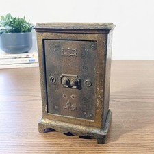 Antique Cast Iron Safe Piggy Bank - USA, circa 1900 - Tuff-Tite Safe