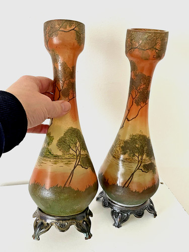 Paire vases décor - de,