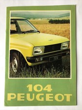 Peugeot 104 GL SL Car Sales Brochure 1978 12 A4 Pages Perfect