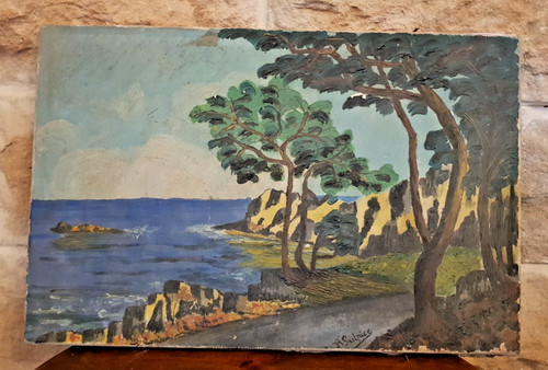 Tableau huile sur toile - ,