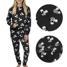 DISNEY Mickey Mouse Pyjama à manches longues pour dames, velours, graphite