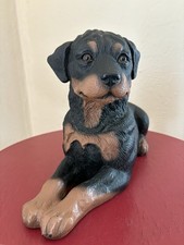 Rottweiler Dog Figurine Statue 1992 HOMCO 8.5” High 14” Long 5.96 Lb
