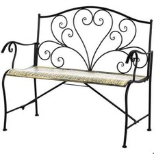 Banc de Jardin Métal Noir