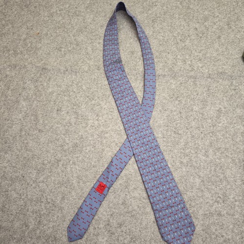 Hermes tie gym theme blue - hermes, tie,