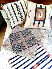 4 HOUSSES + COUSSINS de CANAPE décoratif 40 x 40cm COTON EPAIS TISSE MAIN en TBE