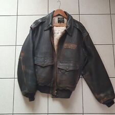Veste blouson aviateur USA bomber cuir AVIREX XXL 2XL type A2 Glenn MILLER 1987