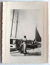 Sailor man, sailboats port gavroche - vintage photo snaphsot 1960