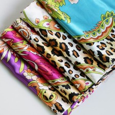 By Yard Africa Flowers Leopard Patchwork Fabric Satin Printed Fabric Tissu