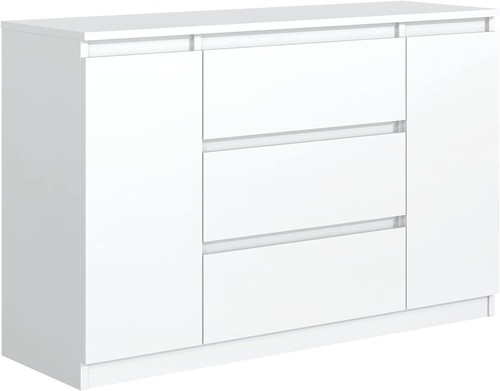Commode blanche mat - blanche, avec