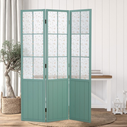 Paravent bois turquoise - paravent,