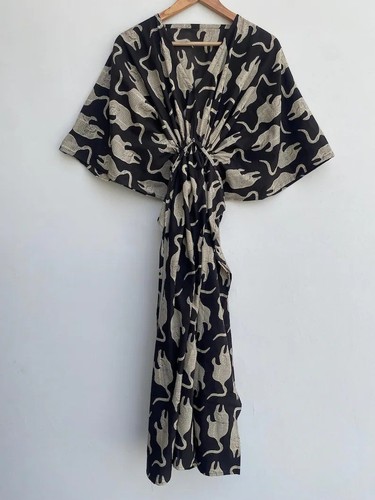 Handmade kaftan coton rose - en,