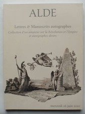 Catalogue vente du 16 juin 2010 - Alde - Lettres & manuscrits autographes