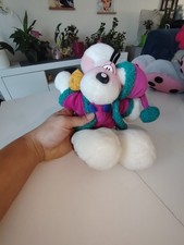 Peluche Diddl Noël tenue rose et verte avec son sac de jouet 