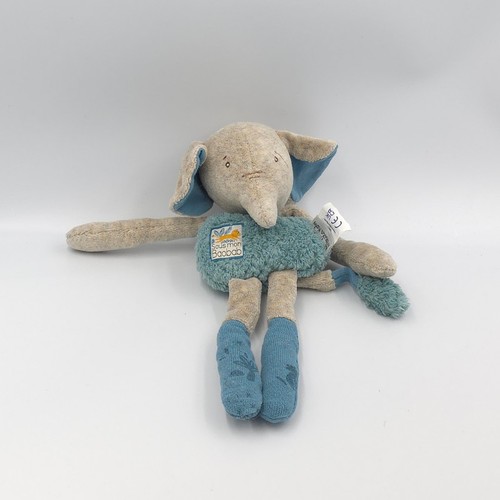 Doudou éléphant bleu