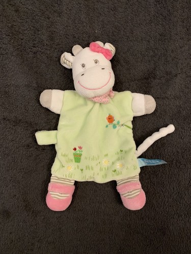 Doudou girafe plat vert - plat,