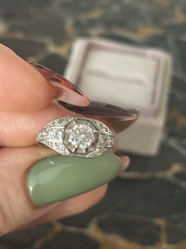 Bague platine diamants art - bague,