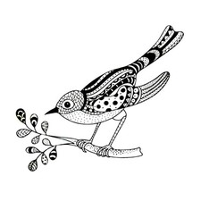 TAMPON TRANSPARENT OISEAU POSE SUR UNE BRANCHE  9x8cm SCRAPBOOKING 347