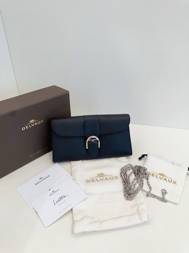 Delvaux black leather silver - black,
