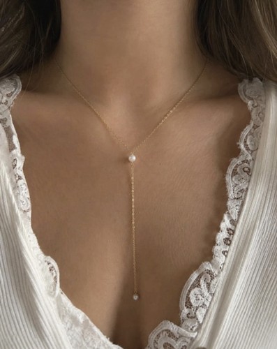 Collier chaîne lariat - y,