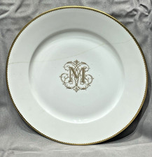Sèvres Porcelain Plate Late 19th Century Gold Monogram 7/8