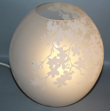 VINTAGE IKEA KNUBBIG GLASS FLORAL OPAQUE GLOBE TABLE LAMP