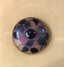 candy jar lid glass paste signed D'ARGENTAL pink decor Paul Nicolas