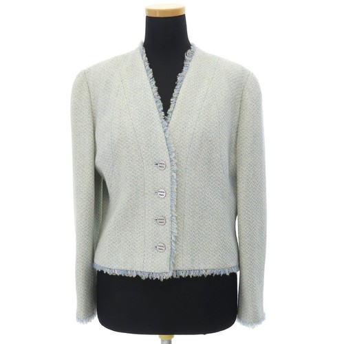 Veste tweed sans col chanel - en,