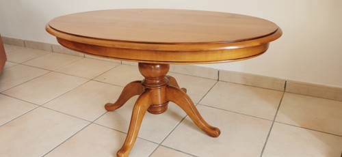 Table basse ovale - , merisier