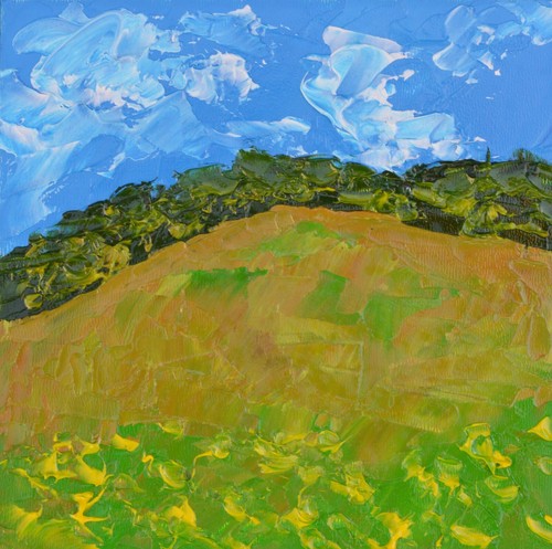 Peinture campagne arbres - campagne,