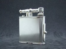 DUNHILL PIPE Briquet essence plaqué argent lighter petrol Feuerzeug