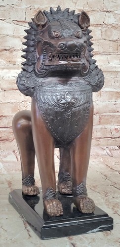 Art déco bronze foo - bronze, chien