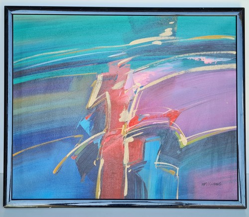 Tableau abstrait signé