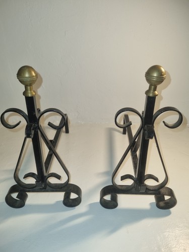 Anciens chenets fer - en,