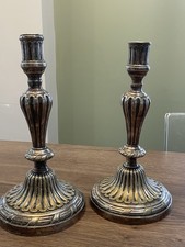 Ancienne paire de bougeoirs en