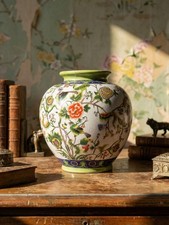 Vase boule faïence craquelé