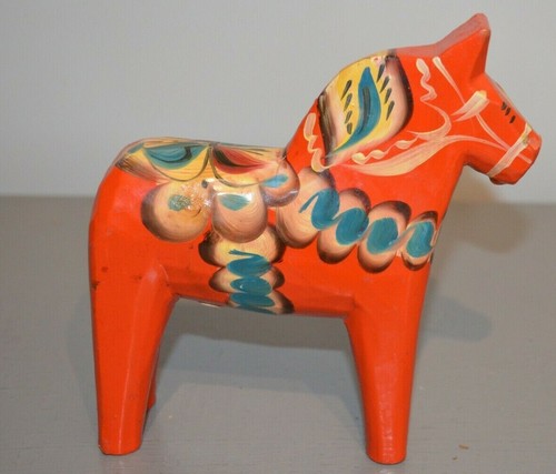 Painted wooden horse - wooden,