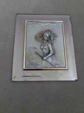 tableau relief en etain sur
