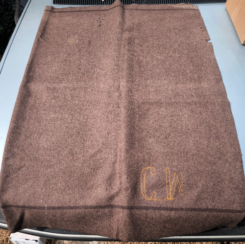 Couverture laine marron - 1/2,