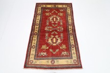 Tapis oriental tribal afghan noué à la main 3 x 5 pieds kazak floral rouge