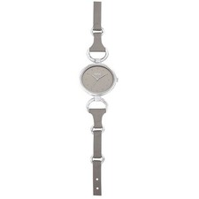 Neuf OPEX Paris MY BUTTERFLY Argent Ton, Gris Cuir Montre Bande X3731LA3