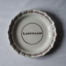 Antique white faience plate South West style Moutiers patronymic 23cm