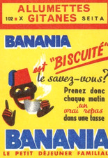 LOT OF 4 LABELS CHOCOLATE MATCHBOXES BANANIA Y' A BON / SEITA -