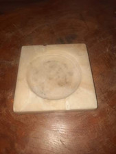 Cendrier vintage carré en marbre ou onyx 