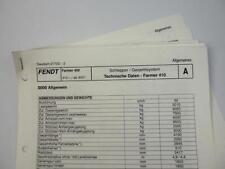 Fendt Farmer 410 Tractor Workshop Data Sheet 2002 Specifications Tightening Values