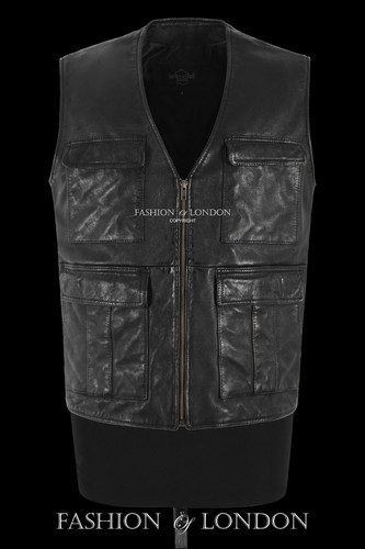 Mens multi pockets waistcoat - multi,