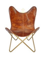 Cuir Marron Papillon Salon