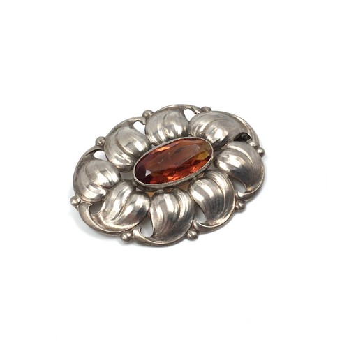 Broche ancienne argent 835 art